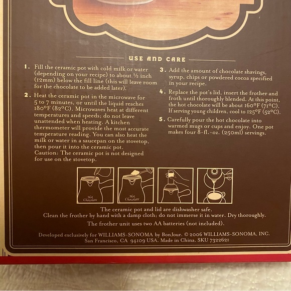 Ceramic Hot Chocolate Pot With Frother/Mixer - Picture 5 of 13